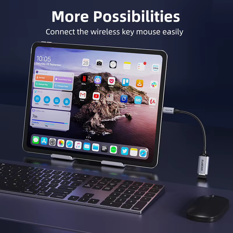 CABLETIME USB-C 3.2 auf USB-A Adapter mit 10Gbps OTG Funktion für MacBook Pro, Smartphone und PC - Bild 4