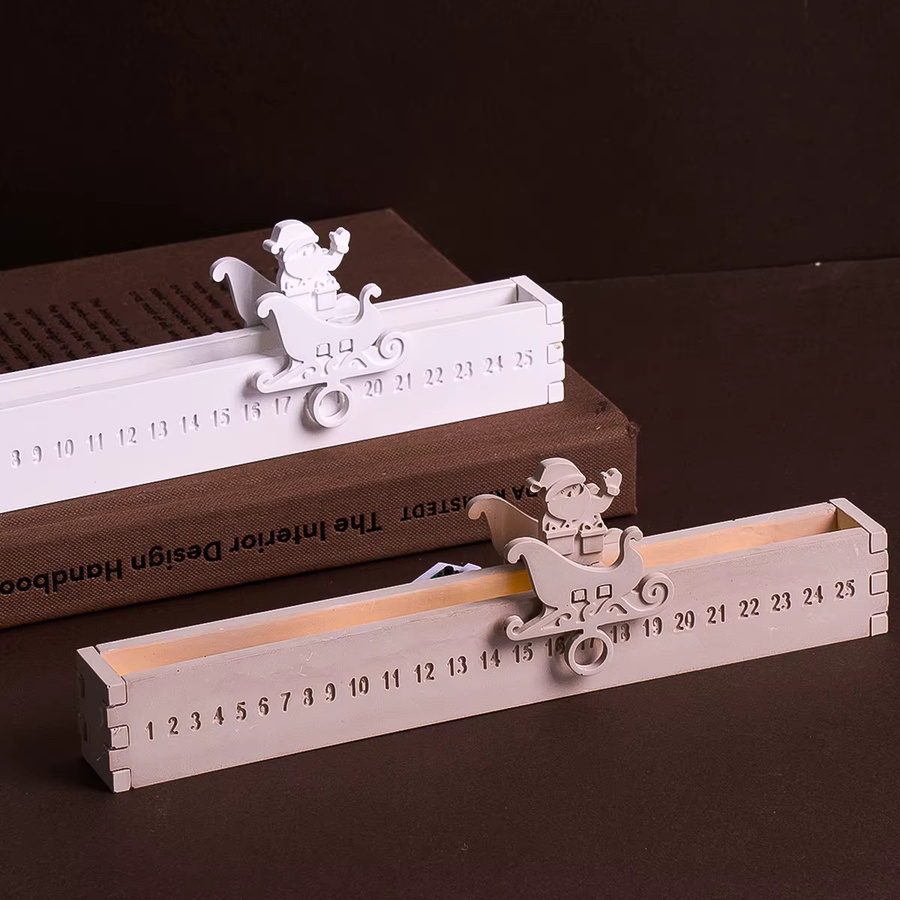 UDOCOOL Silikonform für Beton-Weihnachtsmann-Silhouette mit LED-Licht für DIY-Weihnachts-Countdown-Deko - Bild 3
