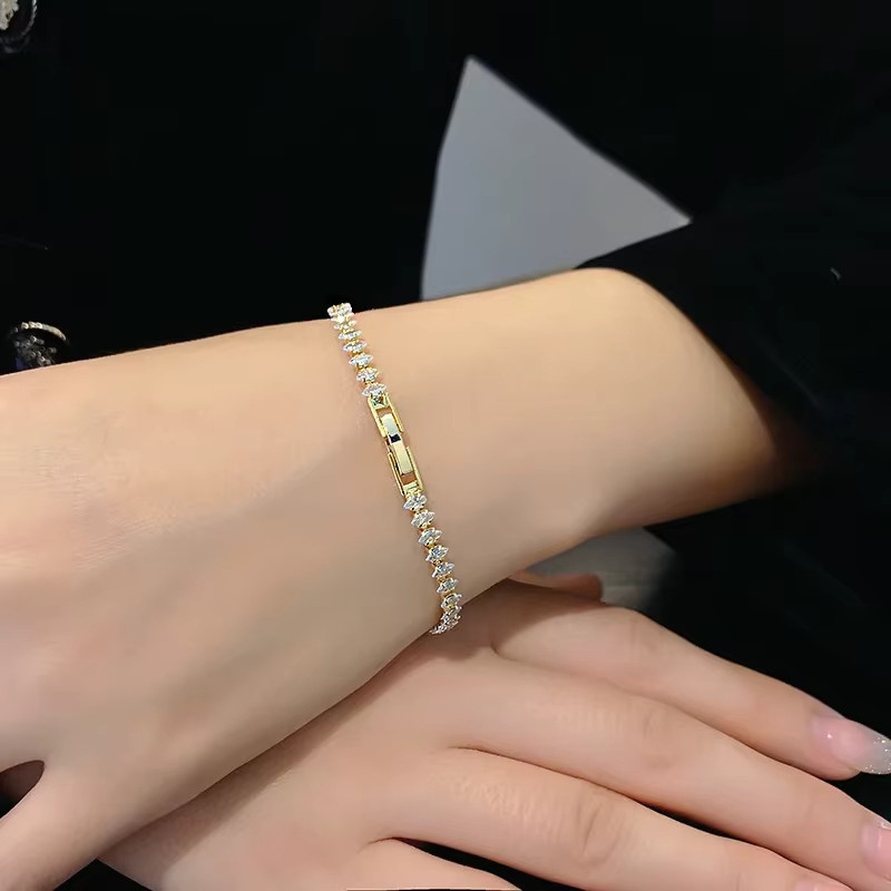sharelucky Tennisarmband, Kristall, Gold, Damen - Bild 2