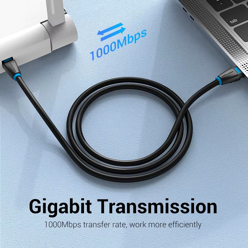 Vention Cat6 Ethernet-Kabel RJ45 UTP Netzwerk-Patchkabel Schwarz 1000 Mbit/s 250 MHz - Bild 3