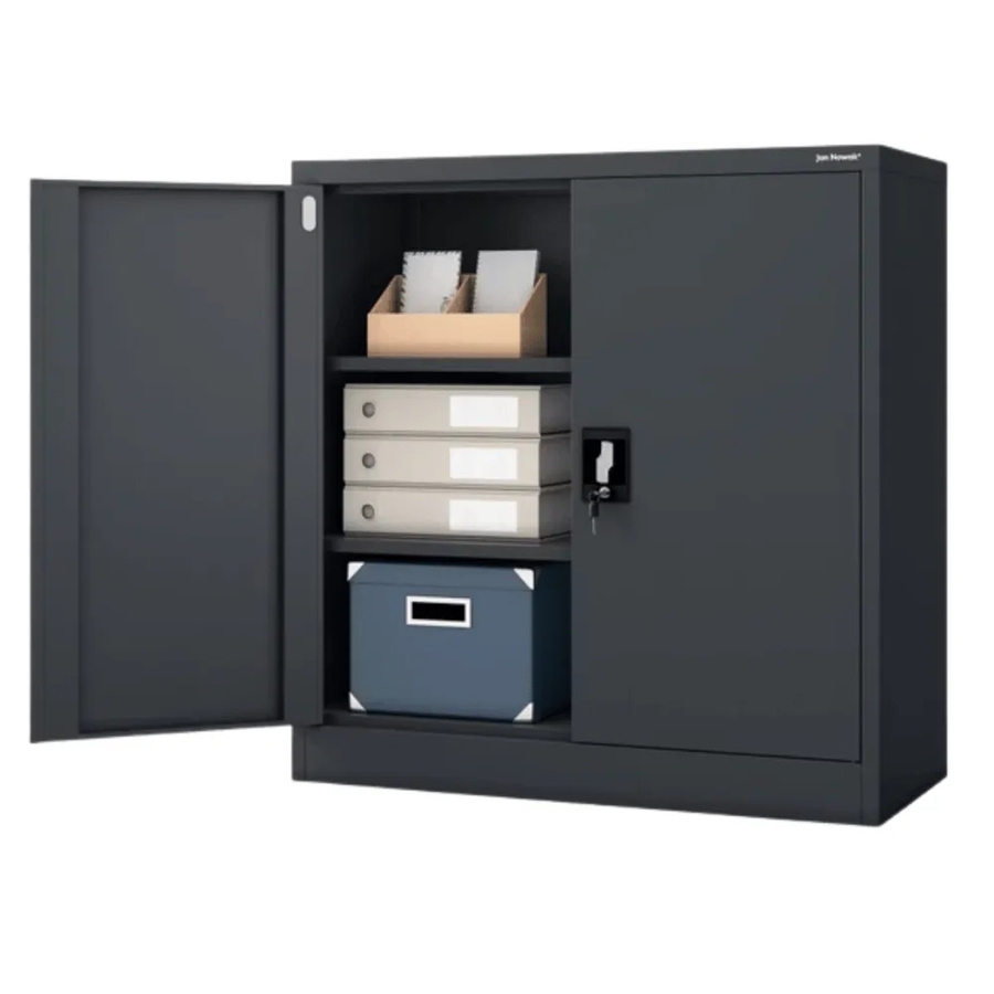 JAN NOWAK Aktenschrank BEATA in Anthrazit mit Flügeltüren und Schloss, H: 93 cm, B: 90 cm, T: 40 cm - Bild 2