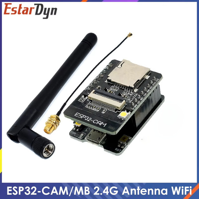 Estardyn ESP32-CAM Entwicklungsboard mit ESP32-CAM-MB Micro USB Anschluss, WiFi und Bluetooth in Schwarz - Bild 1