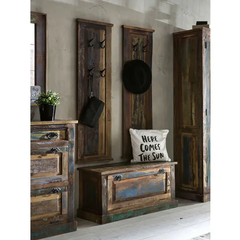 SIT Wandgarderobe RIVERBOAT aus Altholz mit 4 Haken, bunt, B/H/T: 110 x 35 x 8 cm - Bild 3