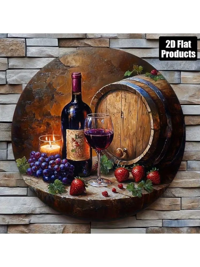 Potdemiel Wanddeko aus Glas mit floralem Wein- und Erdbeer-Motiv in Multicolour - Bild 4