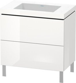 Duravit Waschtischunterschrank L-Cube c-bonded in Weiß Hochglanz mit 2 Auszügen, B/T: 80 x 48 cm - Bild 1