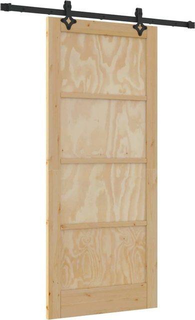 vidaXL Schiebetür ORKDAL aus massivem Kiefernholz in Natur, Breite: 86 cm, Höhe: 198,5 cm - Bild 1
