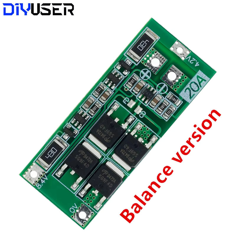 DIYUSER BMS Schutzmodul für 18650 Li-Ion Lithium Batterien mit Balance Funktion in Grün - Bild 3