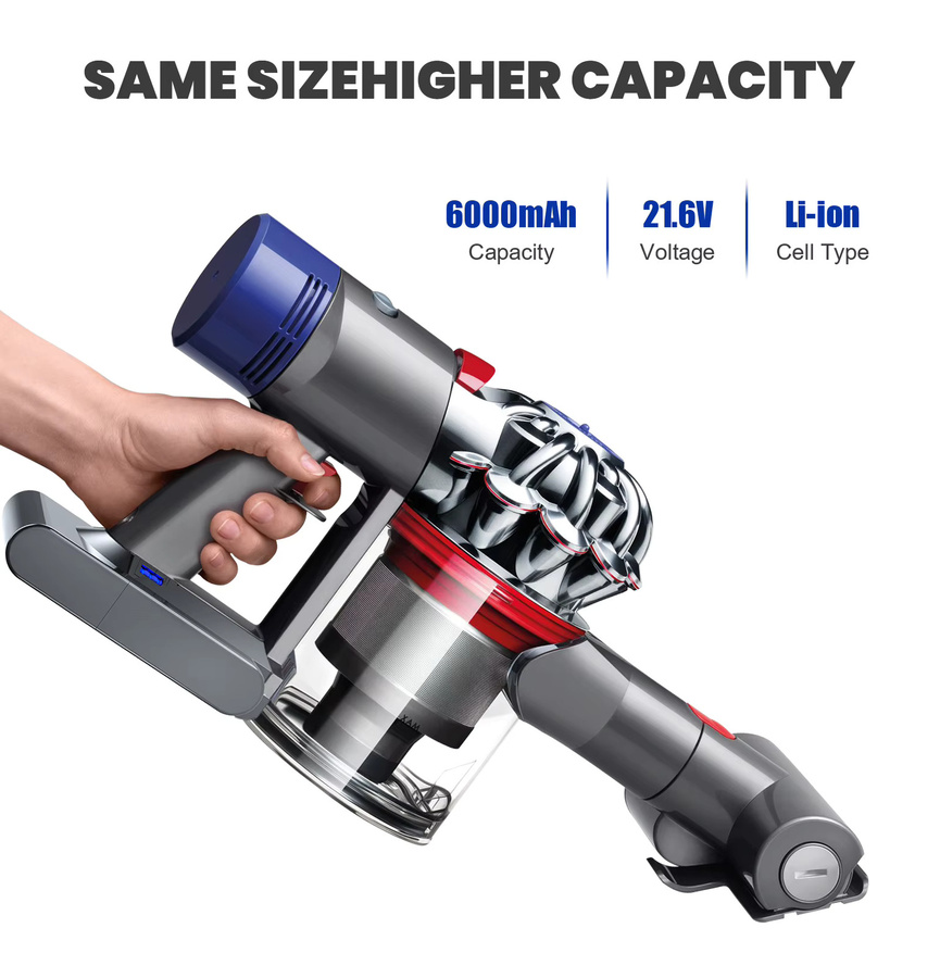 Bonacell Ersatzbatterie für Dyson V8 Absolute V8 Tier SV10 Handheld Staubsauger mit 6000 mAh und 21700 Zellen - Bild 4