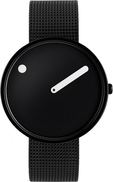 Picto Armbanduhr, Quarz, Edelstahl, Schwarz, 40 mm, Unisex - Bild 1