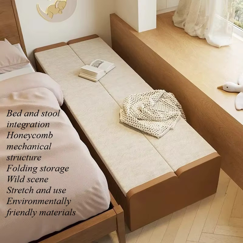 OVOZI Klappbares Einzelbett mit Kokosnuss-Palmen-Schwamm in Beige - Bild 2