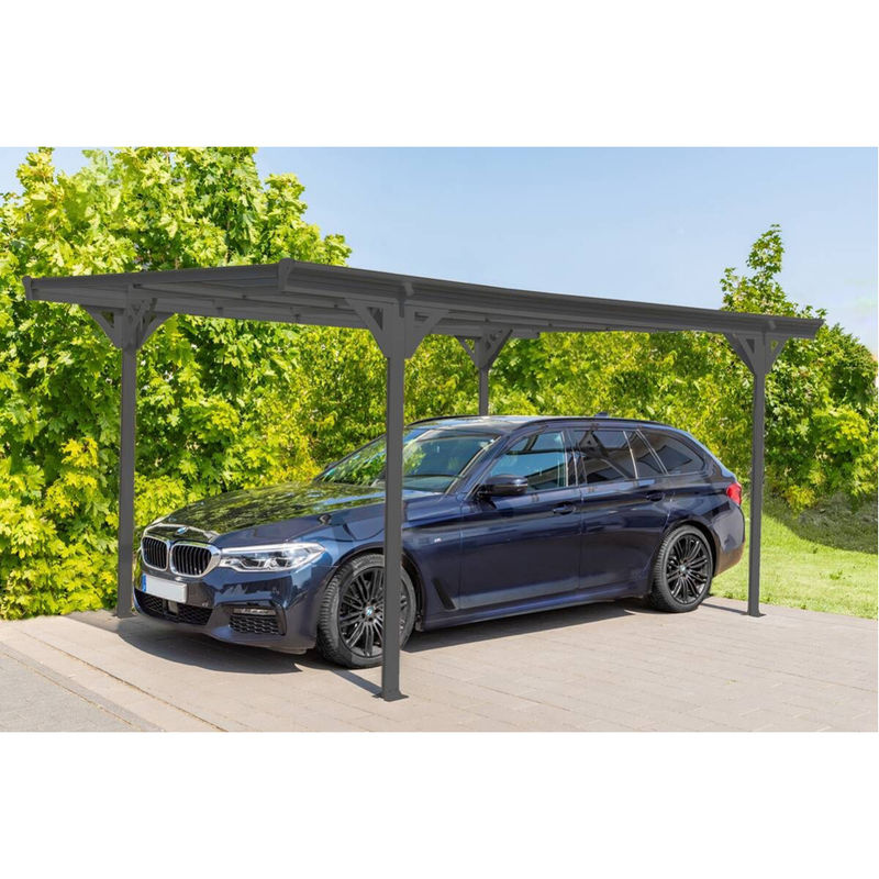 Westmann Carport Helsinki Flachdach Aluminium 15 m² Anthrazit inkl. Regenrinne B/H/L: 305 x 232 x 503 cm - Bild 5
