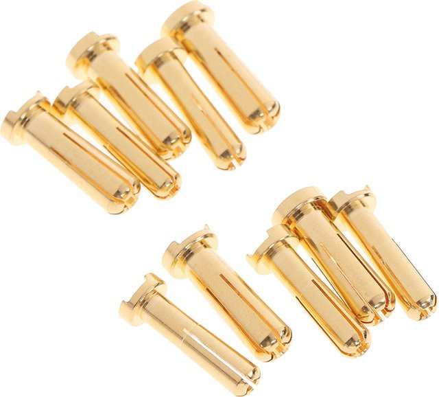 DIAPER&CORED 5 Stück Bullet Banana Plug Connector Male 4/5 mm vergoldet für RC Batterieteile in Gold - Bild 1