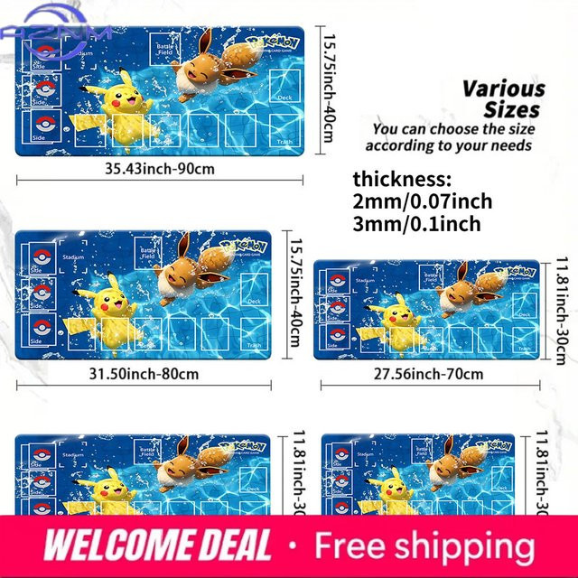 Potdemiel Pokémon Pikachu und Eevee Wasserspritzer Spielmatte, groß, rutschfest - Bild 1