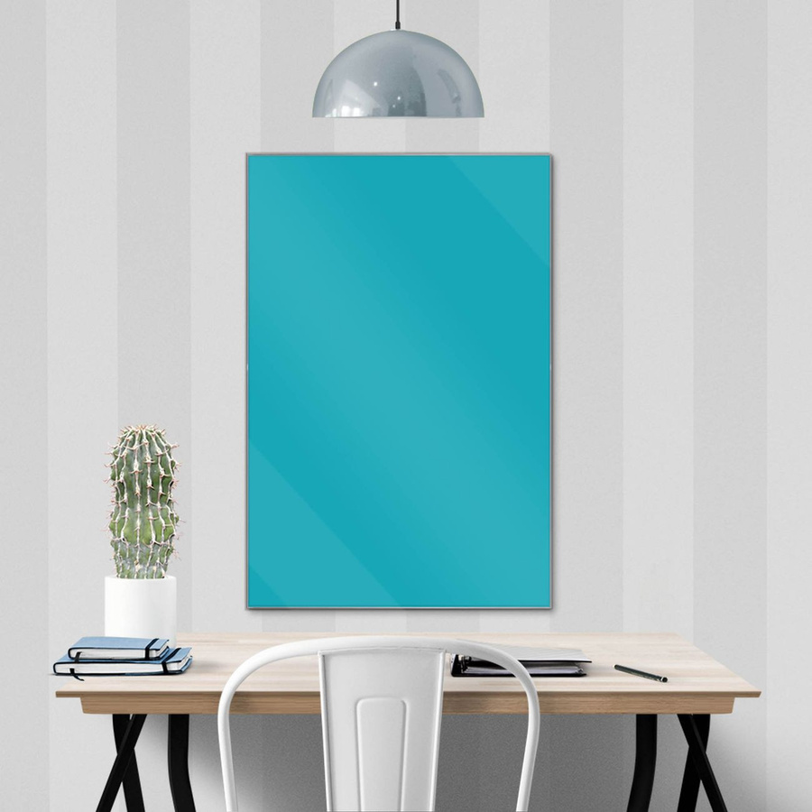 banjado Glas Magnettafel in Türkis, rahmenlose Magnettafel aus ESG Glas, B: 40 cm, H: 60 cm - Bild 1