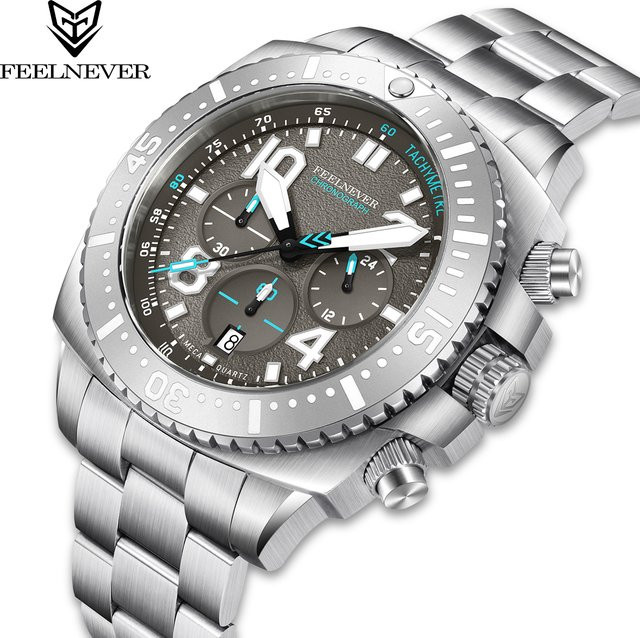 FeelNever Armbanduhr, Quarz-Automatik, Edelstahl, Saphirglas, Herren - Bild 1