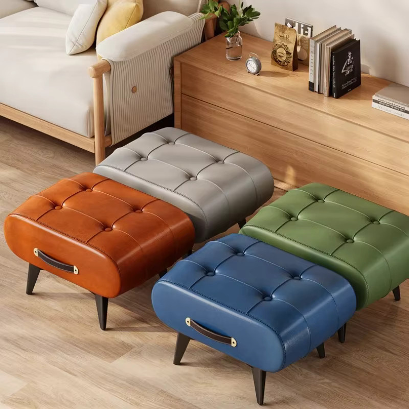 Luxuriöser High-End Polsterhocker von LIUSHADUOLA in Grün Multicolour aus Kunstleder für Wohnzimmer und Flur - Bild 2