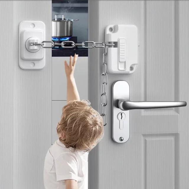 Multifunktionaler weißer Fensterbegrenzer und Kindersicherung als Kabelbegrenzer für Fenster, Türen und Geräte - Bild 1