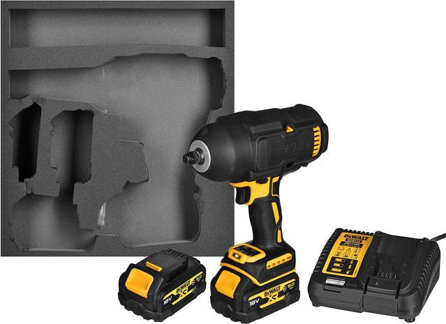 DeWalt Akku-Schlagschrauber 18 V mit 5.0 Ah Li-Ion Akku und Ladegerät, Gelb - Bild 1