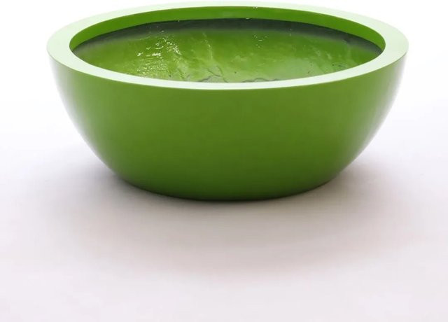 Pflanzkübel Fiberglas Schale rund von Elegant Einrichten in Avocado-Grün, Durchmesser: 55 cm, Höhe: 19 cm - Bild 1