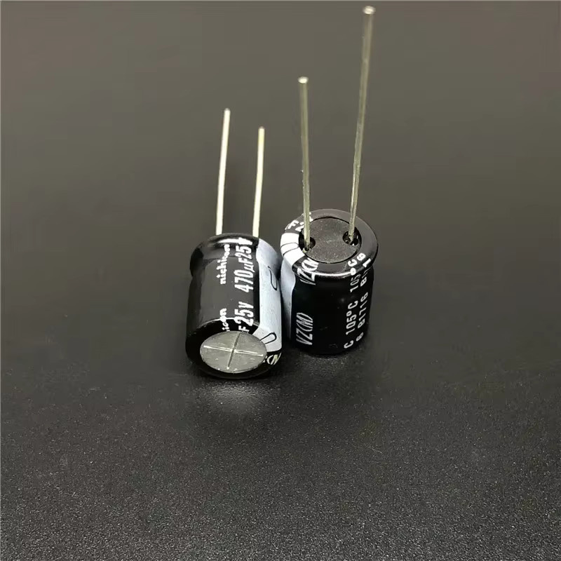 Nichicon VZ-Serie Aluminium-Elektrolytkondensator 470 uF 25 V, Farbe: Schwarz, B/H/T: 10 x 12,5 mm - Bild 1