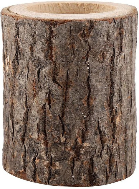 Tooarts Kerzenhalter aus Holz in Braun als rustikales Ornament für Stumpenkerzen und Tealights - Bild 1