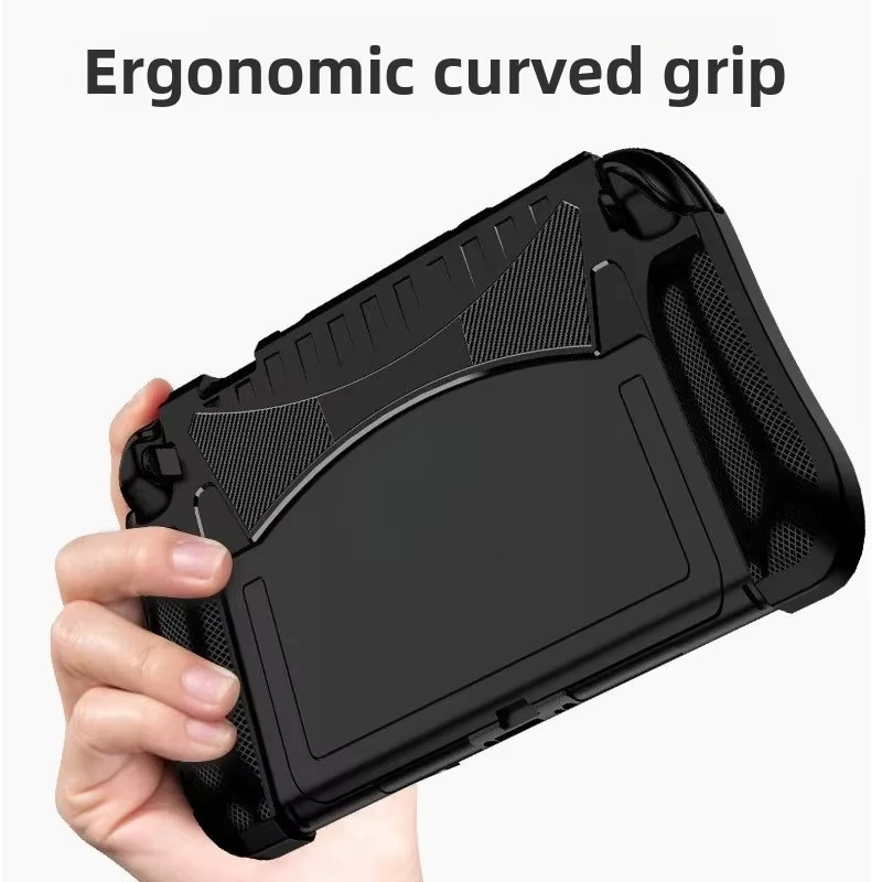 Nintendo Switch Dockbare Schutzhülle mit ergonomischem Komfort-TPU-Griff in Schwarz - Bild 3