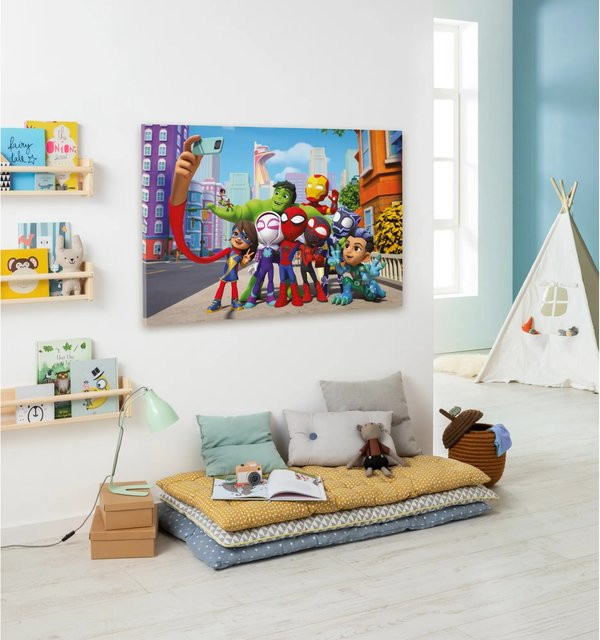 Komar Keilrahmen Spiderman Selfie, Bunt, Holz, B/H: 60 x 90 cm - Bild 1