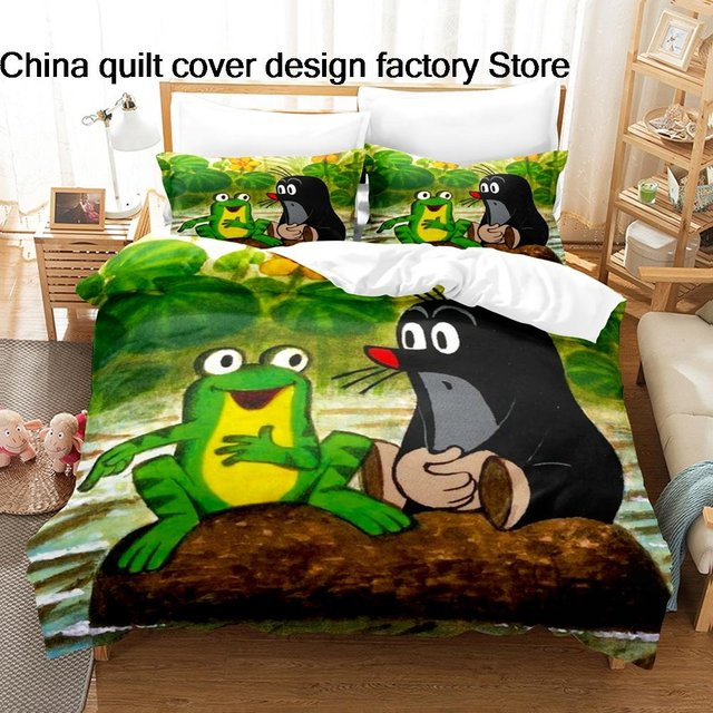 Bettwäsche Set Krtko Der Maulwurf mit 3D-Druck für Kinder, bestehend aus Bettbezug und Kissenbezug, Mehrfarbig, B/H: 200 x 200 cm - Bild 1