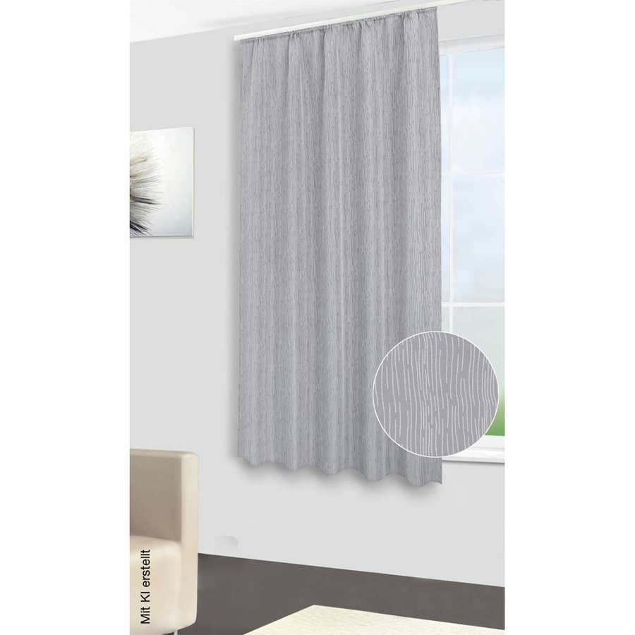 Dekovorhang Tessin Silver Edition, silber, gestreift, halbtransparent, B: 140 cm, H: 175 cm - Bild 2