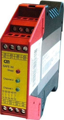 CM Manufactory Erweiterungsmodul SAFE X4.1 in Rot mit 24V DC/AC, 4 Schließer und 1 Öffner - Bild 1
