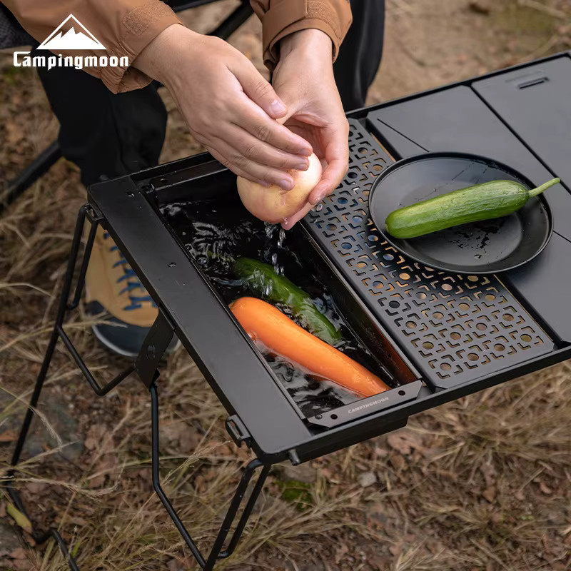 CAMPINGMOON BKCK-11 Besteckbox aus 304 Edelstahl für Camping und Outdoor als tragbare IGT Tisch-Spüle - Bild 1
