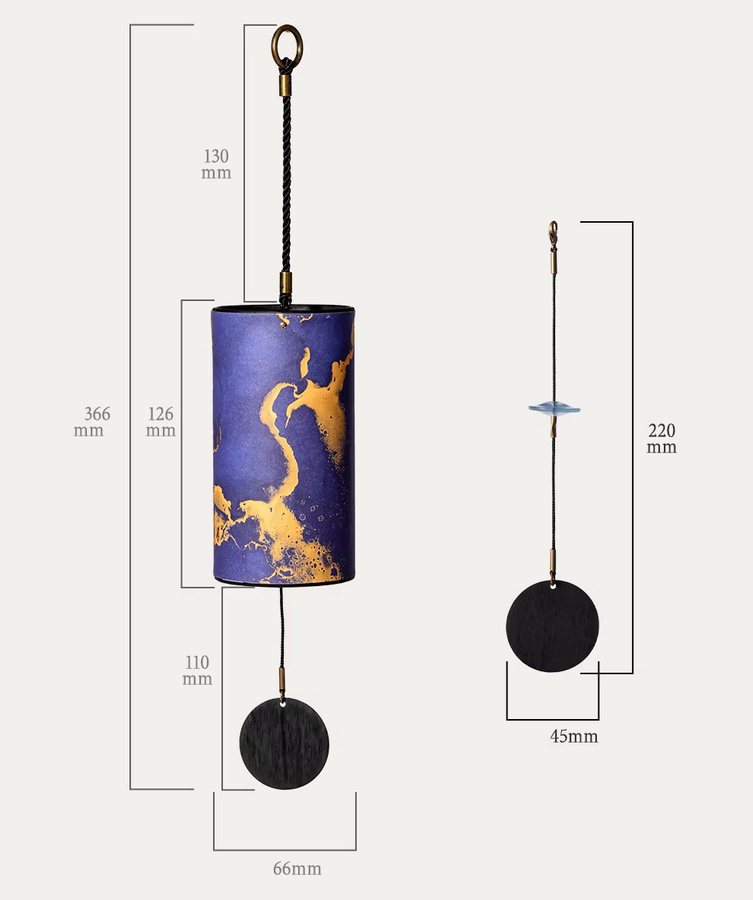 Hluru Bambus-Windspiel Furin Windglocke mit 9 Stäben in Lila für Garten, Terrasse und Zen-Meditation - Bild 1