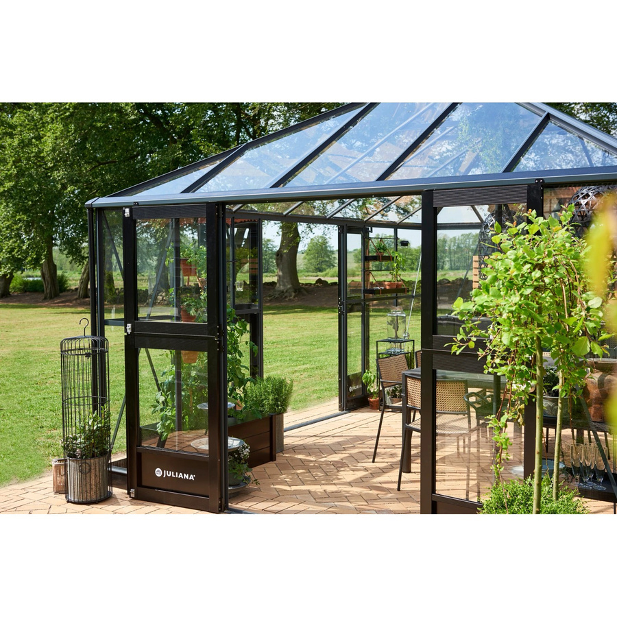 Juliana Extra Tür-Set für Gewächshäuser Oase 13,4 m² und Grand Oase 18,8 m², Giebel, Schwarz - Bild 2