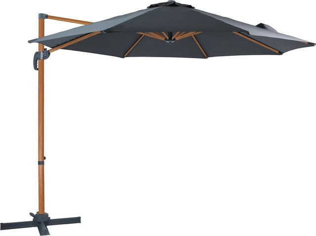 AXI Ampelschirm Grau mit Dreh- und Neigungsfunktion aus Aluminium und Polyester-Gewebe Ø 300 cm - Bild 1