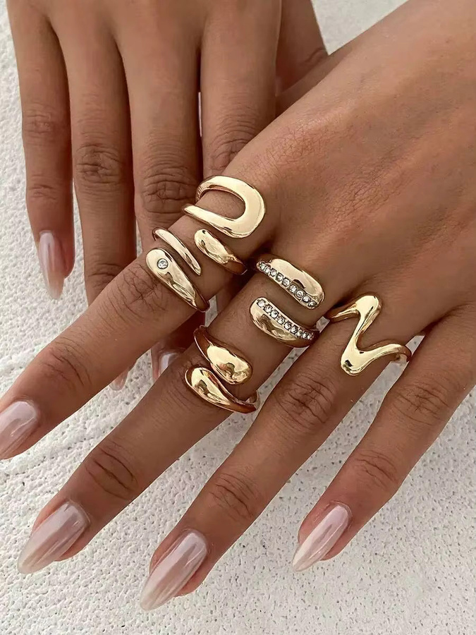 Ingemark Ringe Set, Vintage, Gold, Kristall, Unisex - Bild 3