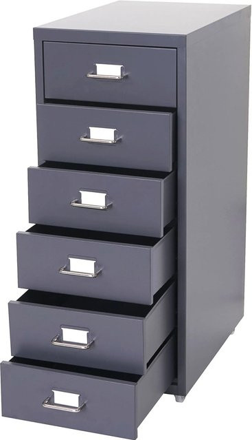 PROREGAL Rollcontainer Housten mit 6 Schubladen in Dunkelgrau, B/T/H: 69 x 28 x 41 cm - Bild 1