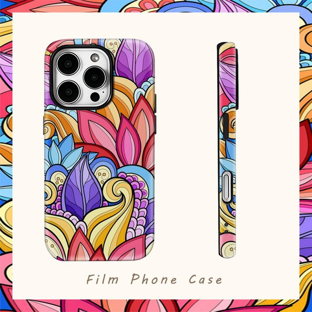 Vibrant Swirl Handyhülle mit doppelschichtiger Rückseite für iPhone 17AIR 16E 16 15 14 13 12 11 17 Pro Max Plus, Multicolour - Bild 1