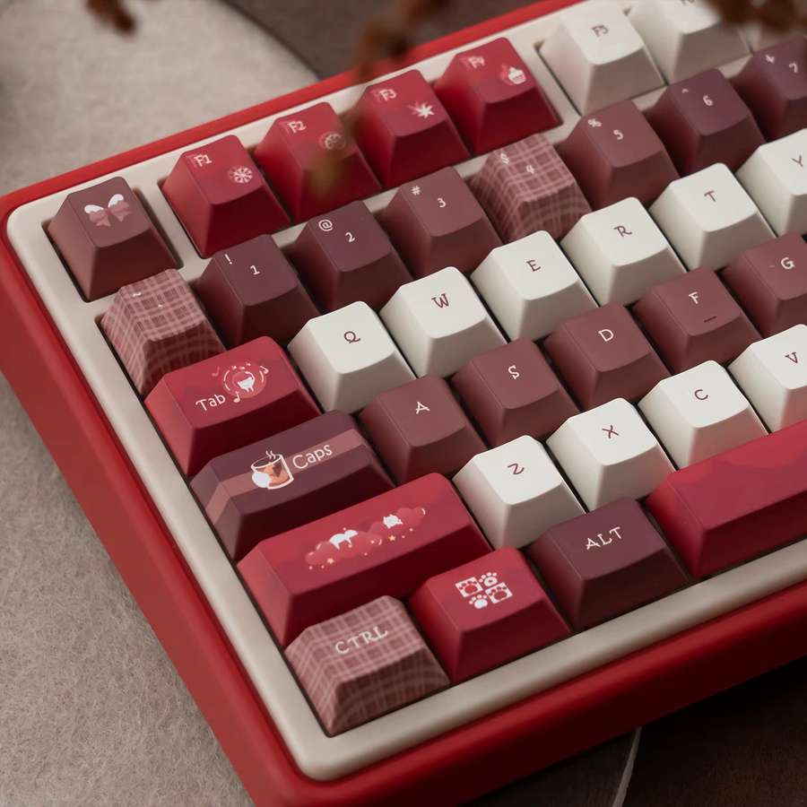 URE Tipsy Kitten Tastenkappen im Cherry Profile aus PBT mit Dye-Sublimation für mechanische Tastaturen, Multicolor - Bild 2