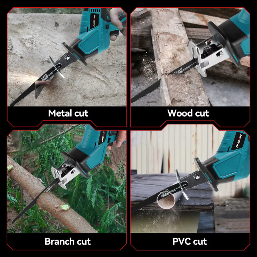 ONEVAN Bürstenlose elektrische Säbelsäge für Makita 18V Akku, 12000 U/min, kabelloses Elektrowerkzeug zum Schneiden von Metall und Holz - Bild 2