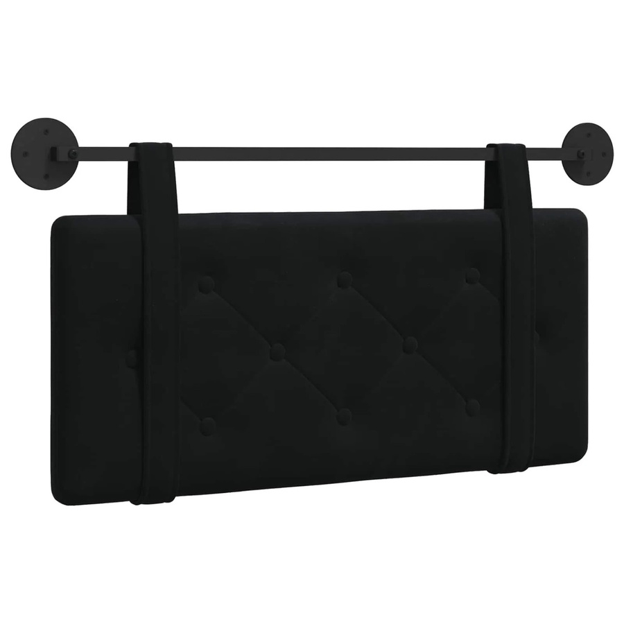 vidaXL Wandmontiertes Polsterpaneel aus Samt in Schwarz, B/H/T: 100 x 55 x 5 cm - Bild 2