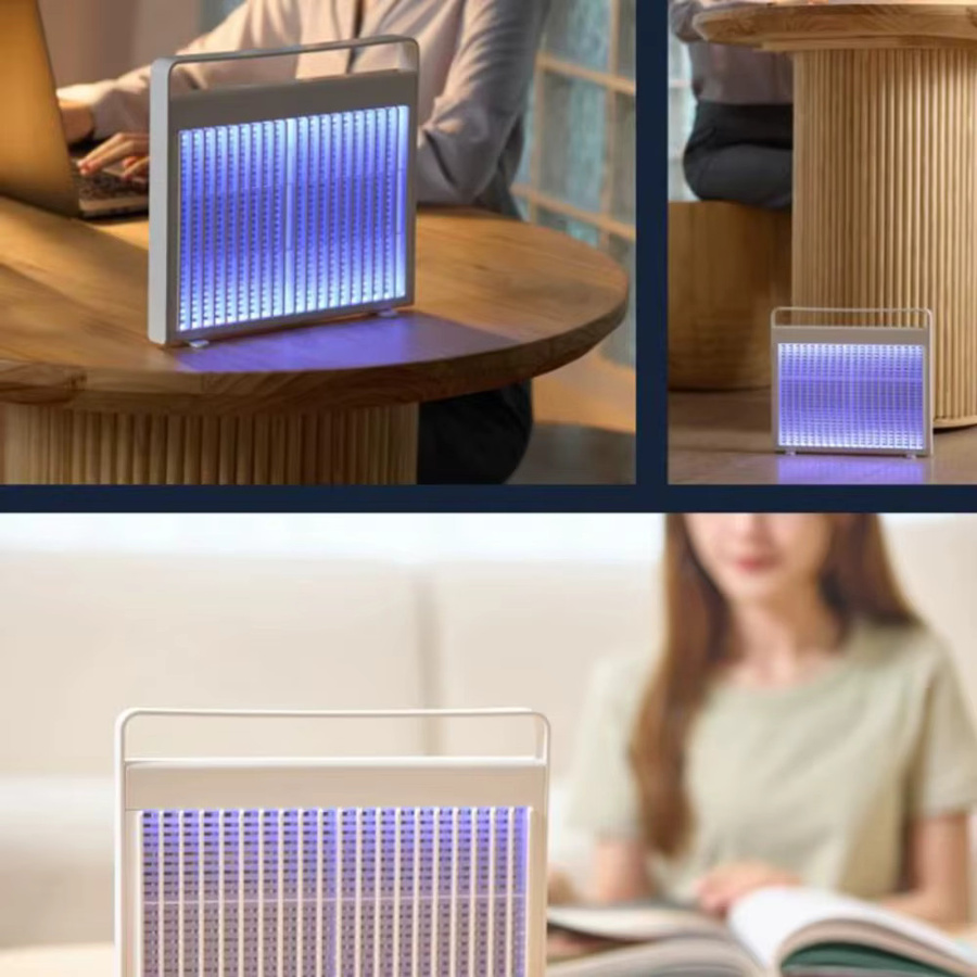 JOYINLED Tragbare Haushalts-Mückenvernichtungslampe mit violettem Licht und USB-Ladefunktion in Weiß und Violett - Bild 4