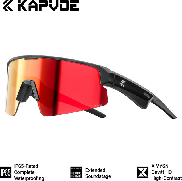 Kapvoe Bluetooth Sport-Sonnenbrille mit UV400-Schutz und Telefonfunktion für Radfahrer - Bild 1