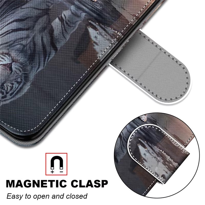 Leder-Handtasche mit Tiermotiv als Brieftasche für Samsung Galaxy A04 A13 A14 A23 A33 A53 A54 A73 5G in Multicolour - Bild 5