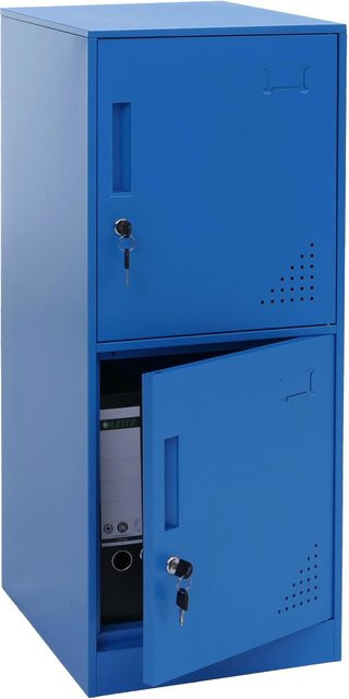 MCW Spind MCW-P63 Wertfachschrank aus Stahl mit 2 Türen in Blau, H: 90 cm, B: 38 cm, T: 45 cm - Bild 1