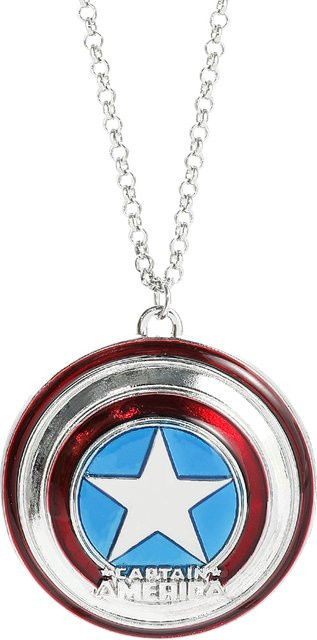 Bandai Captain America Schild-Anhänger Halskette, Silber, Unisex - Bild 1
