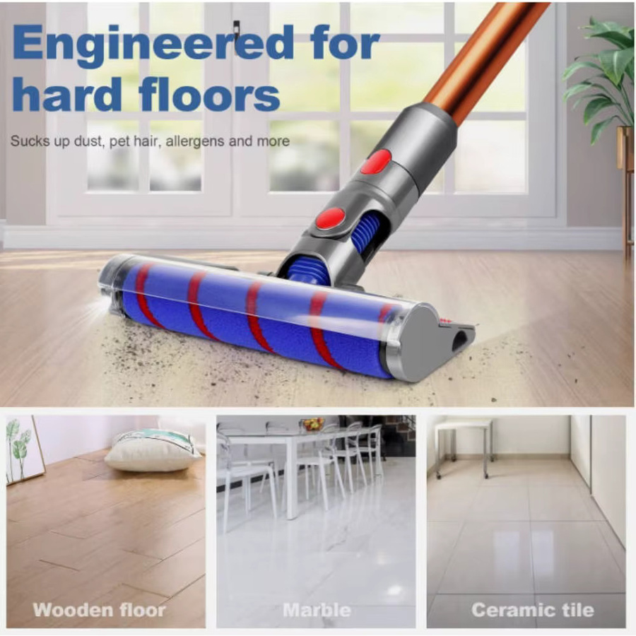 Dyson motorisierte Bodendüse mit LED-Licht und weicher Rolle für V7 V8 V10 V11, grau - Bild 2