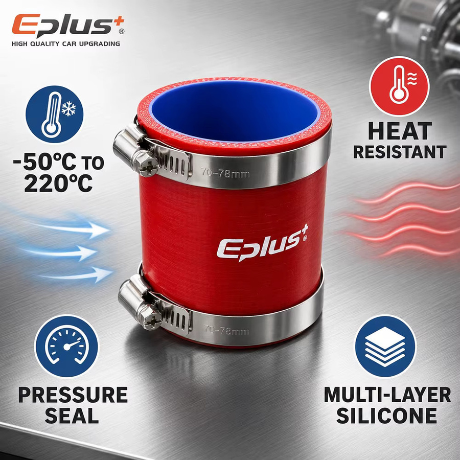 EPLUS Roter Silikonschlauch Universeller Schlauchadapter für Auto-Lufteinlass und Ladeluftkühler Turbo-Rohradapter - Bild 4