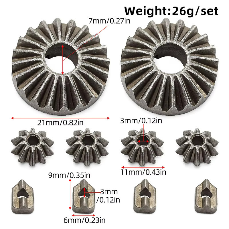 TRAXXAS SmallX SmallX2.0 MaxxSlash Universelles Stahl-Differentialgetriebe-Kit für vorne und hinten, Zubehör, Metall - Bild 3