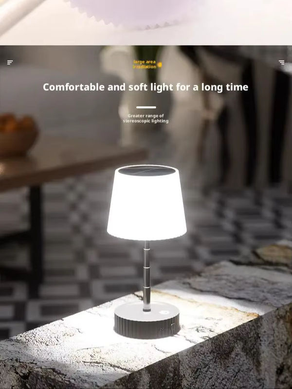 ESMARTER Solar Tischlampe für Outdoor und Camping, Wasserdichtes Warmweißes Nachtlicht mit USB-Ladefunktion, Weiß - Bild 5