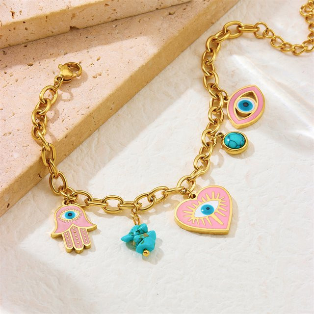 xiyanike Charm-Armband Edelstahl, Gold, Damen - Bild 1